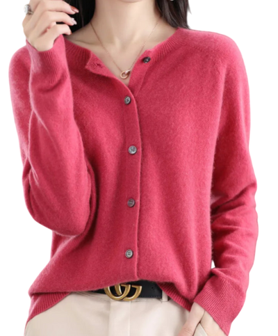 Sweter Kardigan Z Okrągłym Dekoltem - Styl Koreański