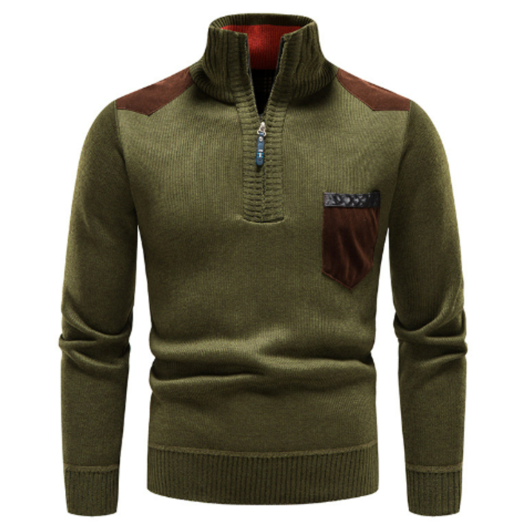 Gruby Dzianinowy Golf – Sweter z Półzamkiem