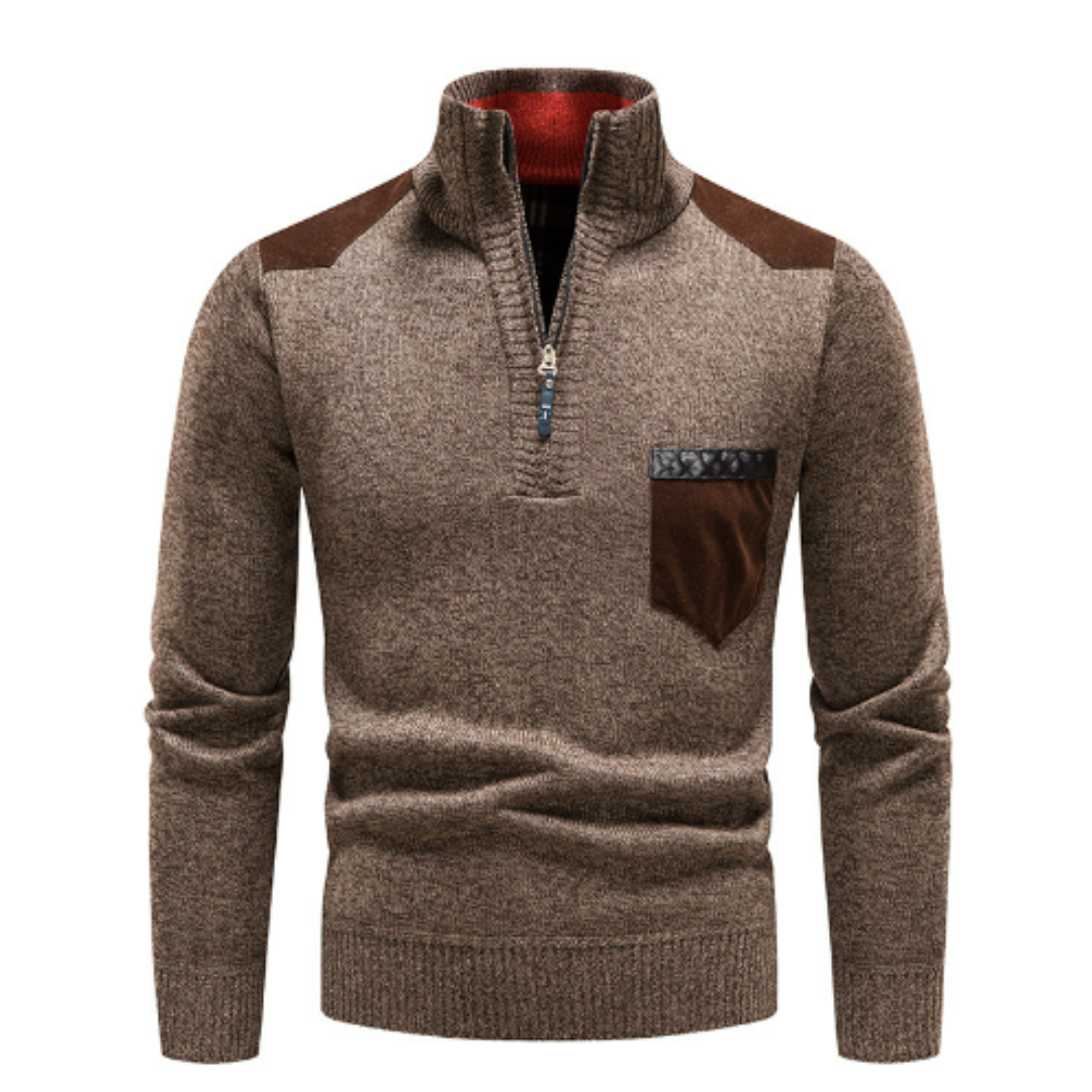 Gruby Dzianinowy Golf – Sweter z Półzamkiem