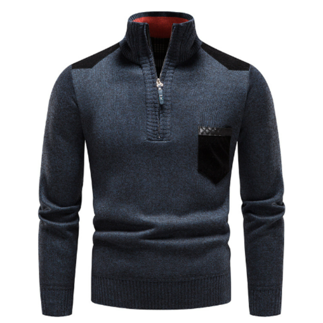 Gruby Dzianinowy Golf – Sweter z Półzamkiem