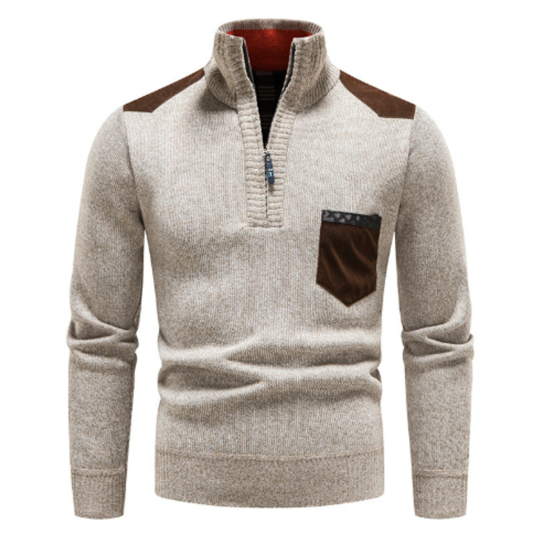 Gruby Dzianinowy Golf – Sweter z Półzamkiem
