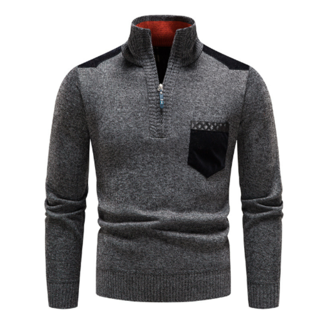 Gruby Dzianinowy Golf – Sweter z Półzamkiem