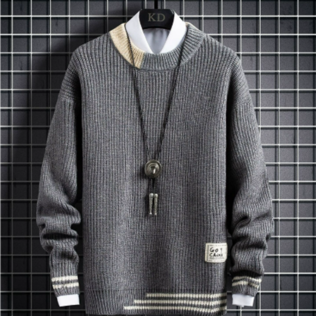 Sweter w Kolorowe Bloki – Dzianinowy Pulower na Jesień i Zimę