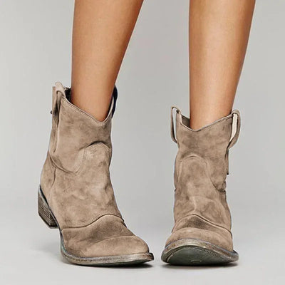 Skórzane Botki Western Damskie – Styl Retro