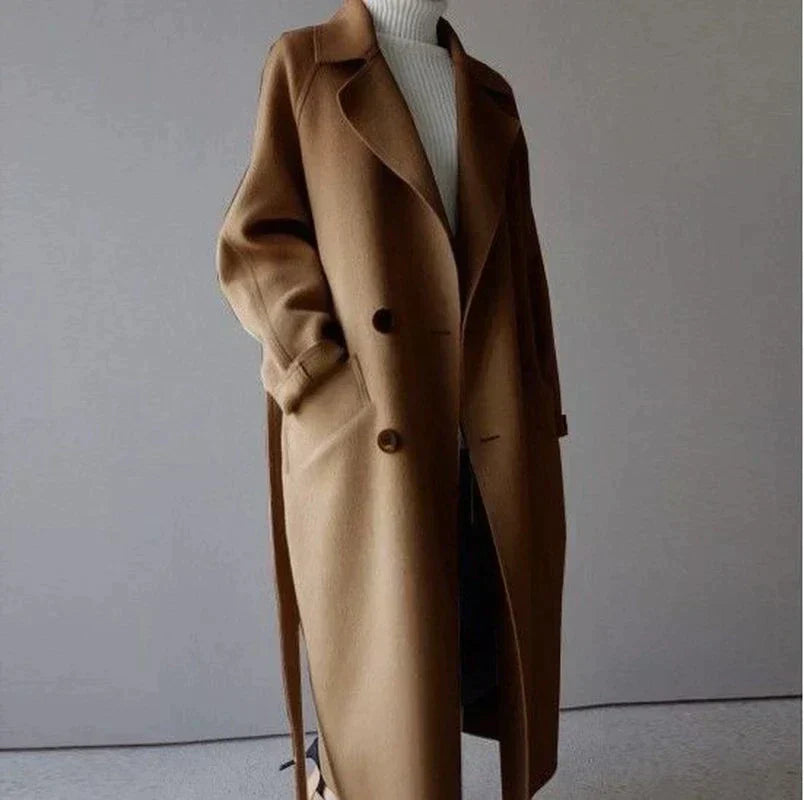 Stylowy Długi Płaszcz | Komfort I Minimalistyczny Look