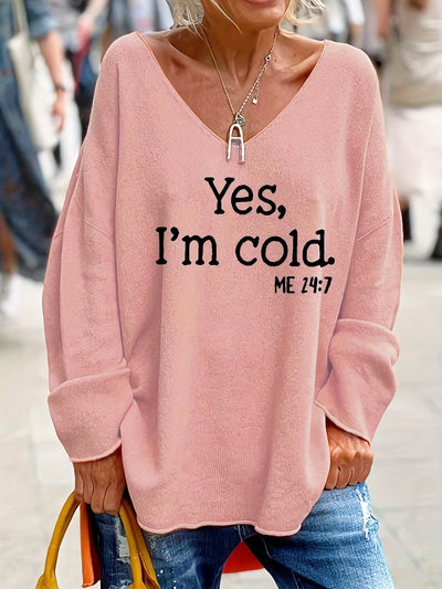 Sweter Oversize Z Eleganckim Dekoltem V