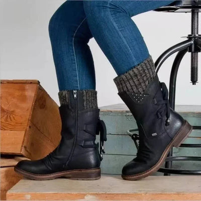 Przytulne Czarne Sznurowane Buty Zimowe – Stylowe Obuwie Na Zimę
