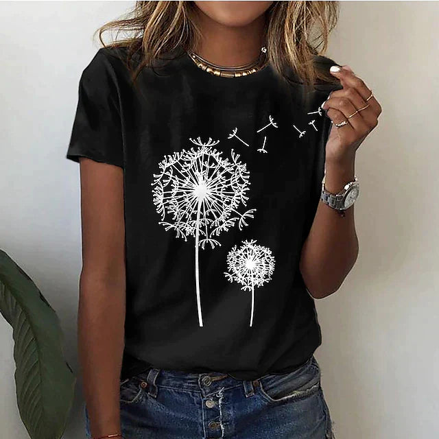 Damski Klasyczny T-shirt z Okrągłym Dekoltem | Idealny na Lato