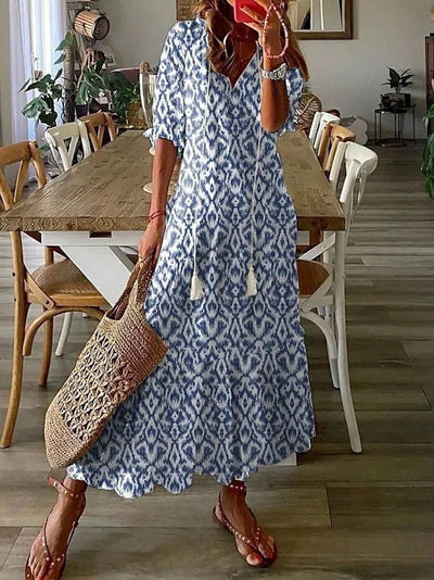 Damska Sukienka W Stylu Boho | Dopasowana Maxi
