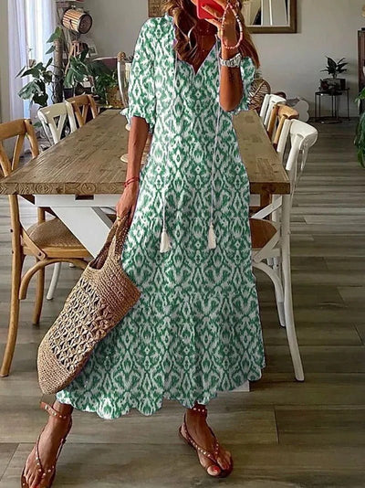 Damska Sukienka W Stylu Boho | Dopasowana Maxi
