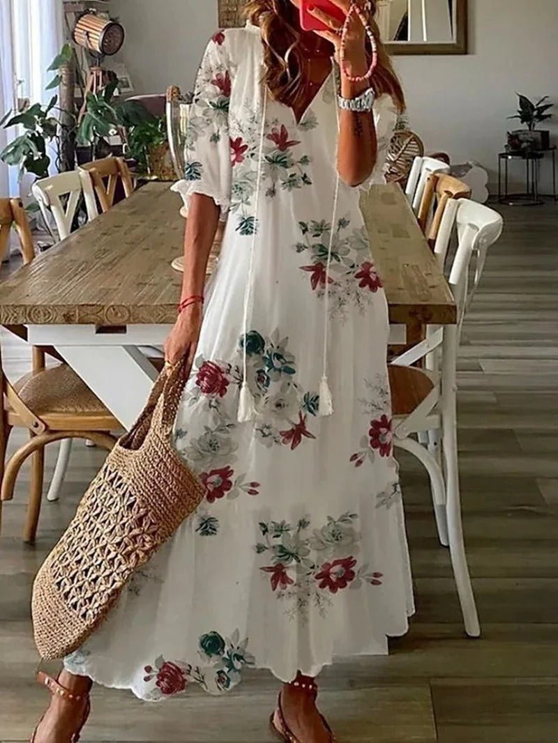 Damska Sukienka W Stylu Boho | Dopasowana Maxi