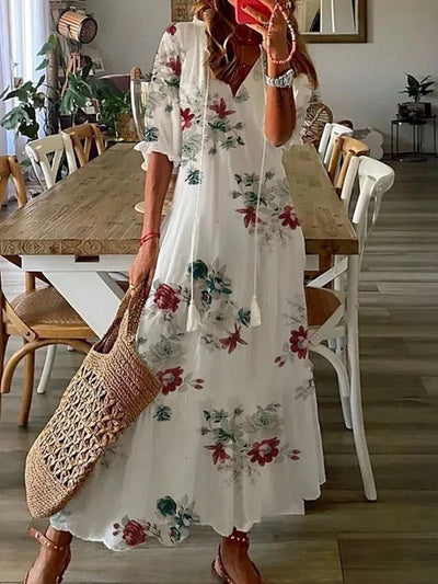 Damska Sukienka W Stylu Boho | Dopasowana Maxi