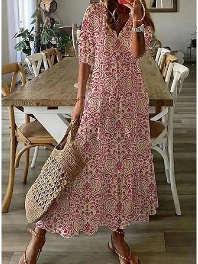 Damska Sukienka W Stylu Boho | Dopasowana Maxi