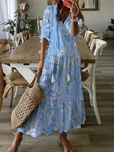 Damska Sukienka W Stylu Boho | Dopasowana Maxi