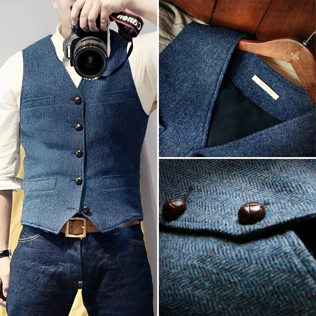 Kamizelka Bez Rękawów | Styl Retro Z Zapinaniem