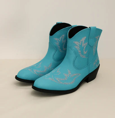 Letnie Botki Kowbojskie | Haftowany Design