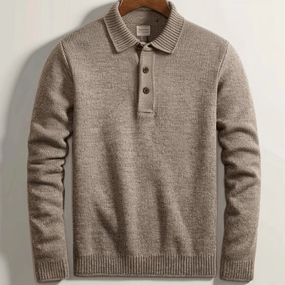Sweter Polo z Długim Rękawem – Zimowy Sweter Dzianinowy
