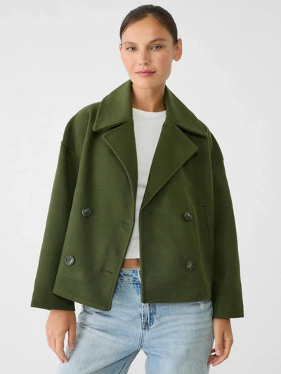 Modny Krótki Oversize Kardigan – Guziki