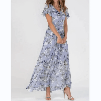 Sukienka Maxi Z Dekoltem V W Kwiaty | Stylowy Look