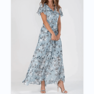 Sukienka Maxi Z Dekoltem V W Kwiaty | Stylowy Look