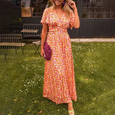 Damska Sukienka W Kwiaty Z Falbankami | Lekki Wiosenny Look