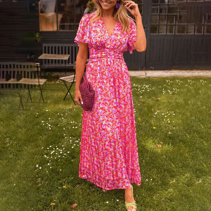 Damska Sukienka W Kwiaty Z Falbankami | Lekki Wiosenny Look