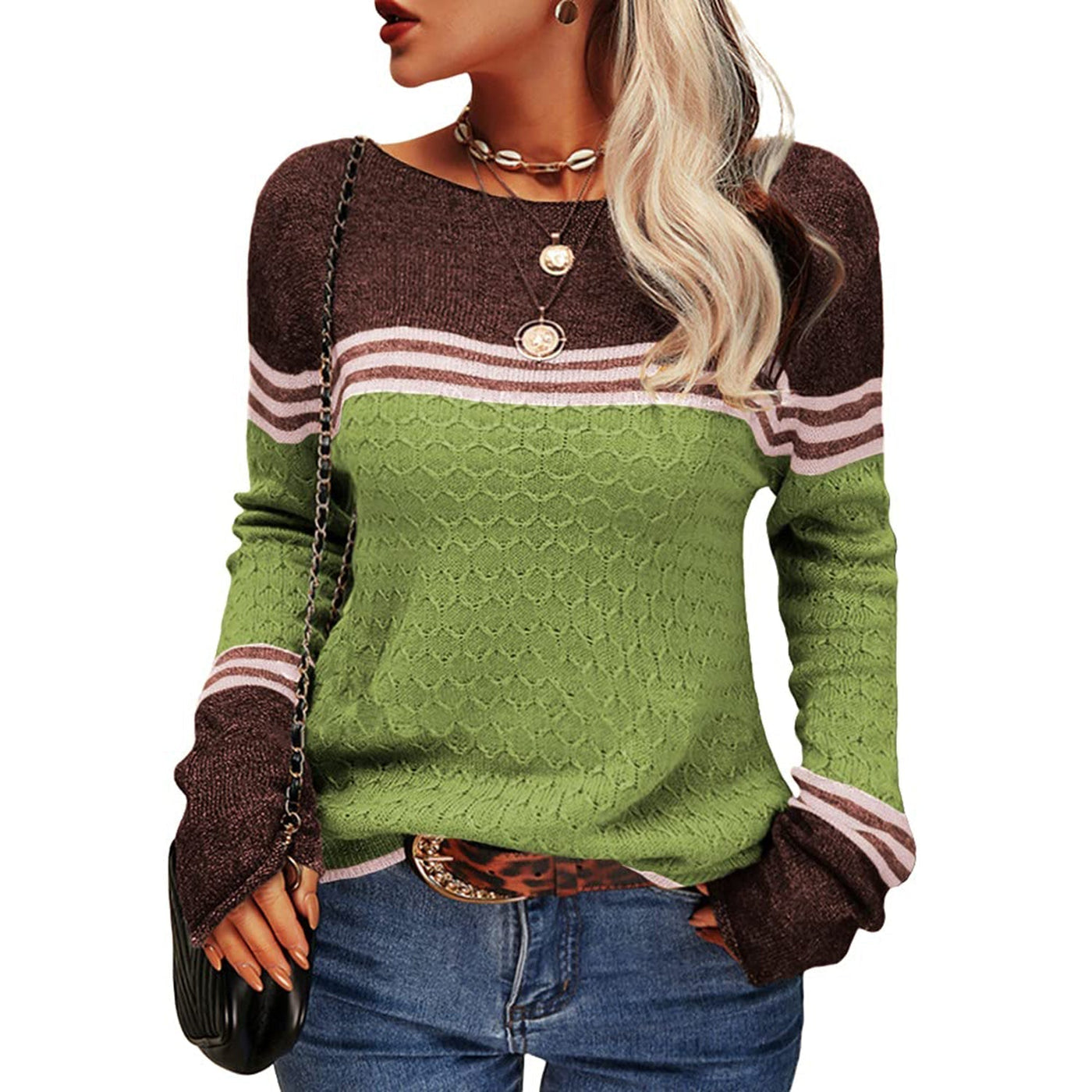 Stylowy Sweter W Paski | Na Co Dzień