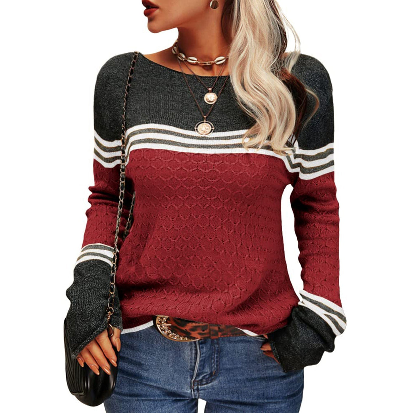Stylowy Sweter W Paski | Na Co Dzień