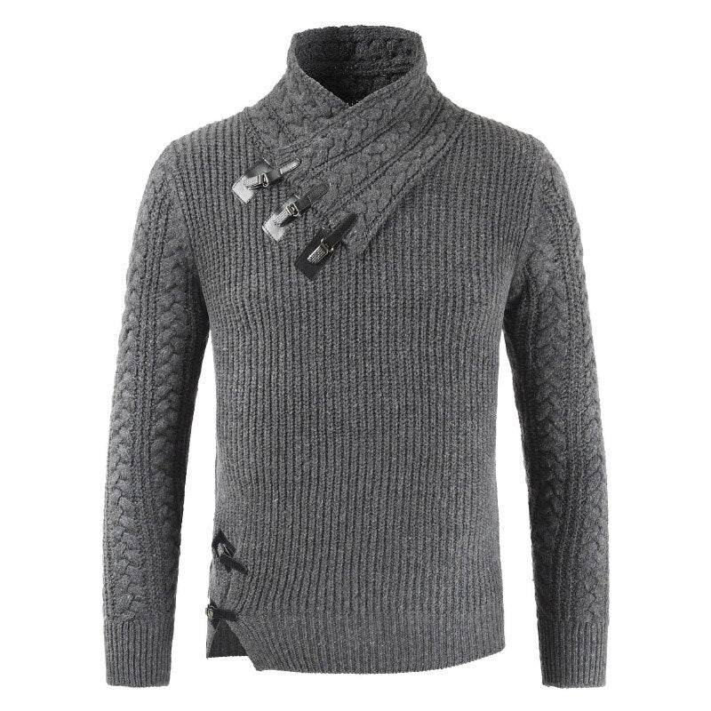 Sweter Jesienno-Zimowy – Dopasowany Dzianinowy z Długim Rękawem