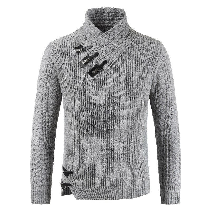 Sweter Jesienno-Zimowy – Dopasowany Dzianinowy z Długim Rękawem