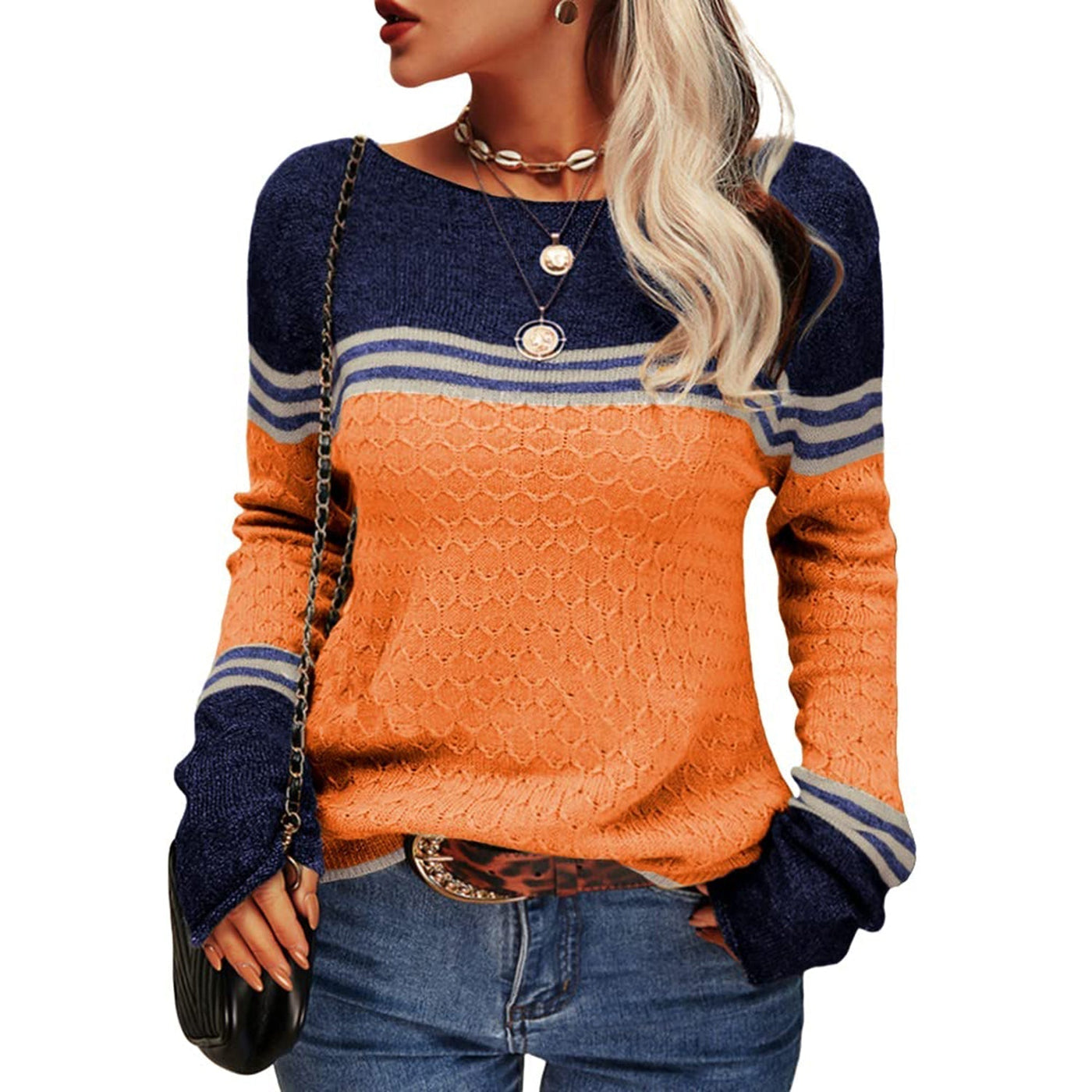 Stylowy Sweter W Paski | Na Co Dzień