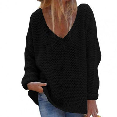 Stylowy Ciepły Sweter Dzianinowy | Styl Oversize