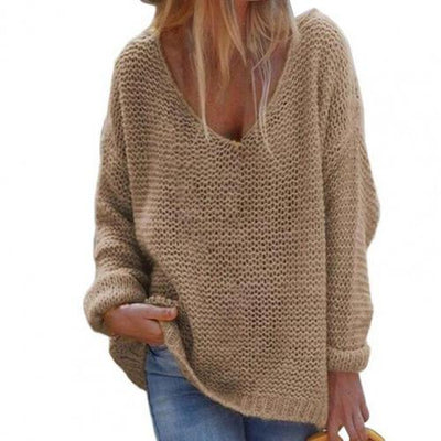Stylowy Ciepły Sweter Dzianinowy | Styl Oversize
