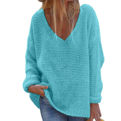 Stylowy Ciepły Sweter Dzianinowy | Styl Oversize