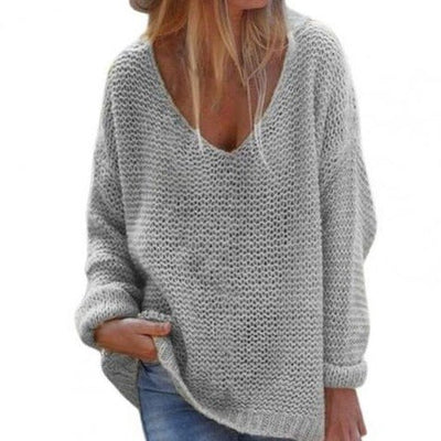 Stylowy Ciepły Sweter Dzianinowy | Styl Oversize