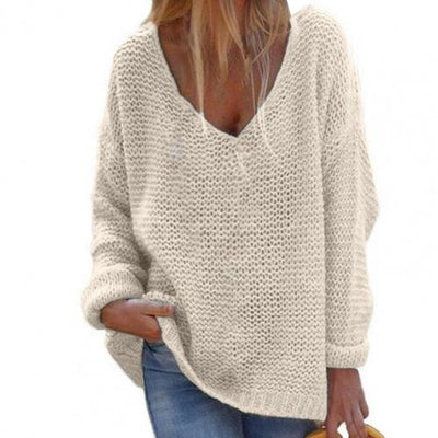 Stylowy Ciepły Sweter Dzianinowy | Styl Oversize